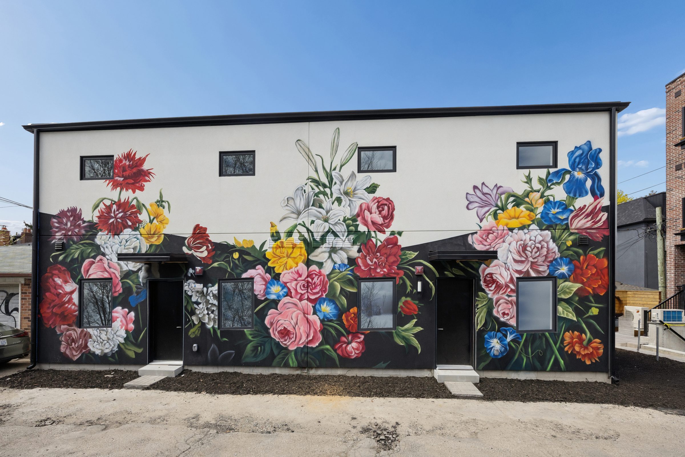 91 Barton Avenue exterior with floral mural